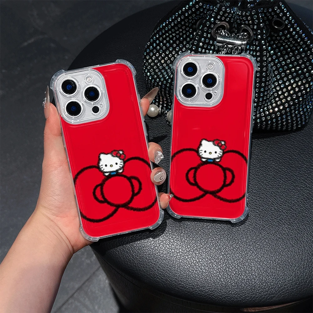 Sanrio coques de téléphone pour IPhone15 Pro IPhone 16/15/14/13/12/11/x/xs/xs Max femmes coques de téléphone portable Hello Kitty chat jouets de mode