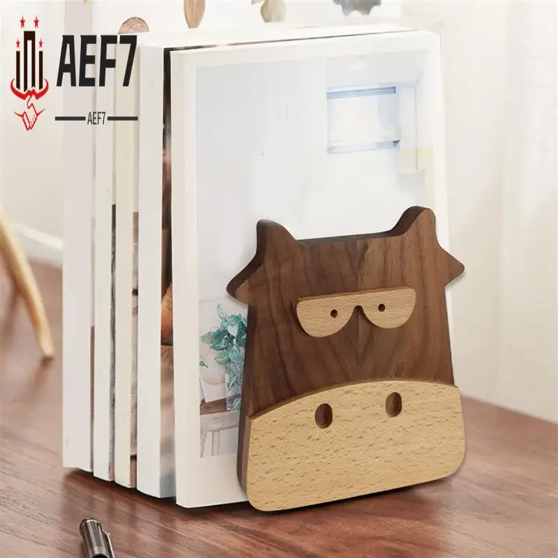 

AEF7-деревянные подставки для книг из орехового бука, органайзер для книг, офисный рабочий стол, домашние подставки для книг, подставка для книг, держатель, полка, книжная полка
