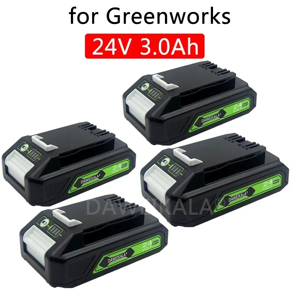 100% for Greenworks  24V 3.0Ah Lithium-ion Replacement Battery G24B2 for ALL devices of 24V tools 29842 29852 BAG708 29322 21342