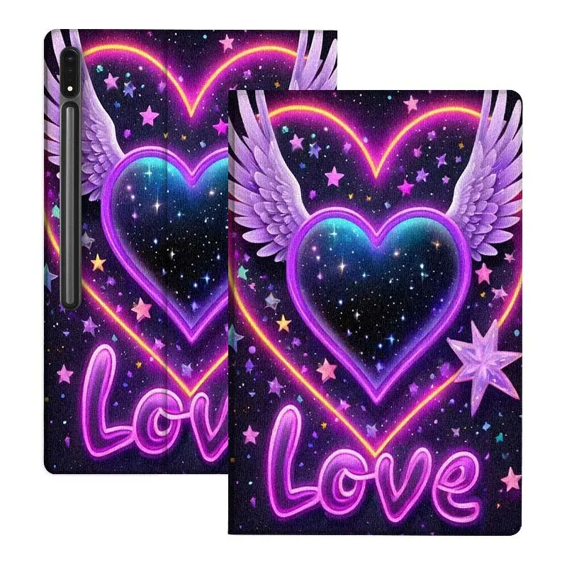

Luminous Art Love Sequin Cool Gift For Samsung Galaxy Tab S10 S9 S8 S7 FE Lite Soft Flexible Support Tablet Case