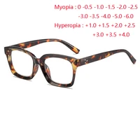 0-0,5-0,75 a-6,0 gafas graduadas cuadradas con montura de leopardo para mujeres y hombres, lector de piernas de primavera, potencia Glaasses + 0,5 + 1,0 a + 4,0