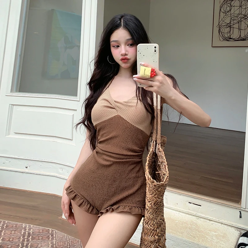 

Sexy Long Sve Swimsuit Women's Two Piece Set Thermal Spa Bathing Suit Slimming Design Casual Sle for Vaion And Swimming