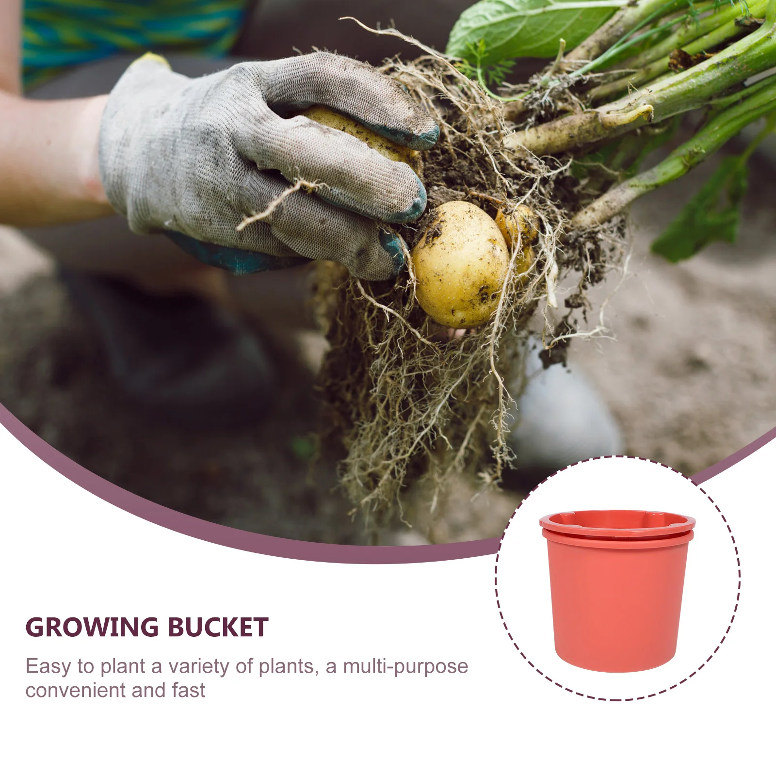 Soporte para plantar patatas de dos niveles, macetero duradero, práctico, transpirable, fácil de limpiar, accesorio de jardinería, cubo para plantar maní