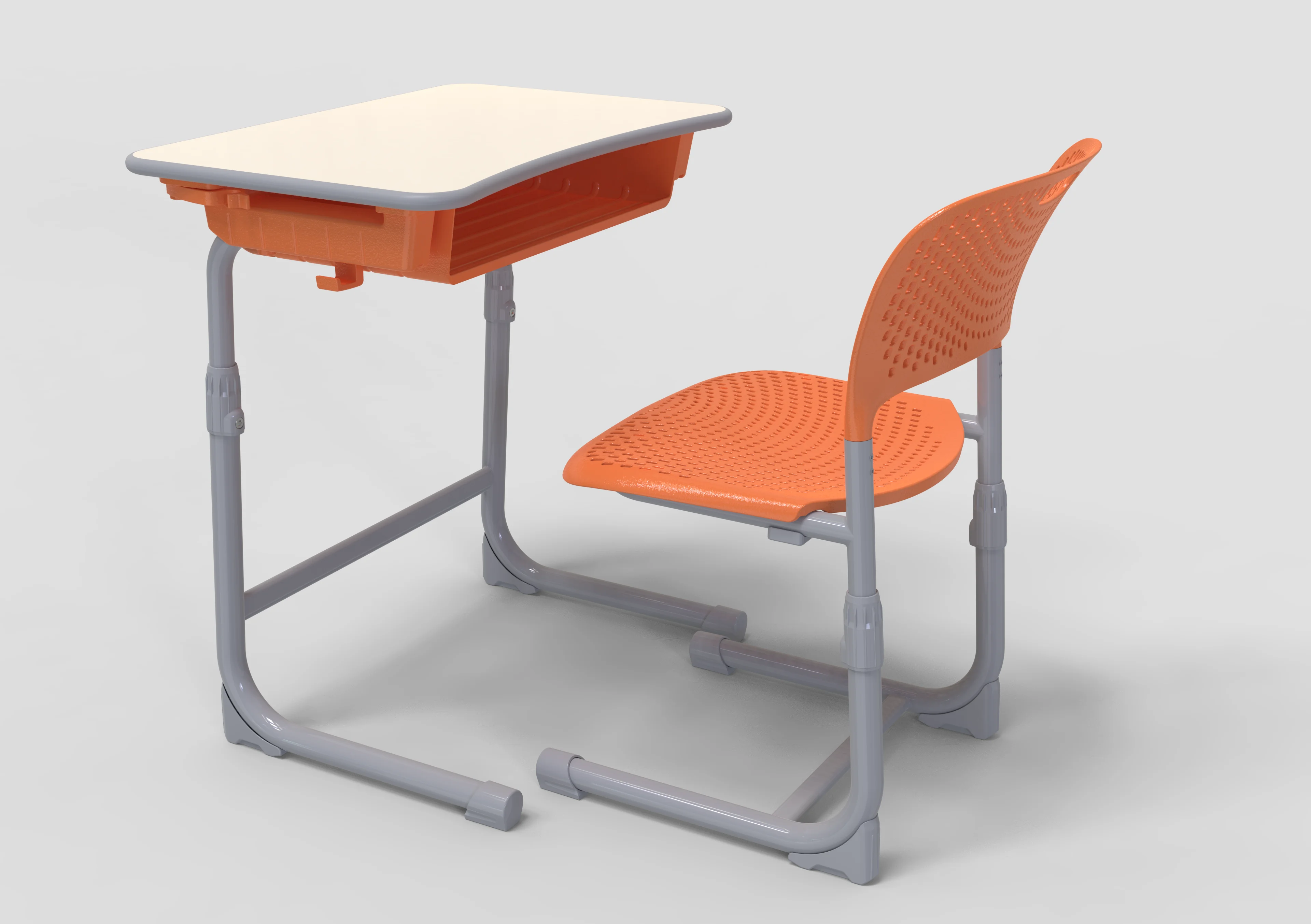 Muebles de aula de plástico para estudiantes, escritorio y silla para escuela primaria, mesa de estudio con sillas individuales