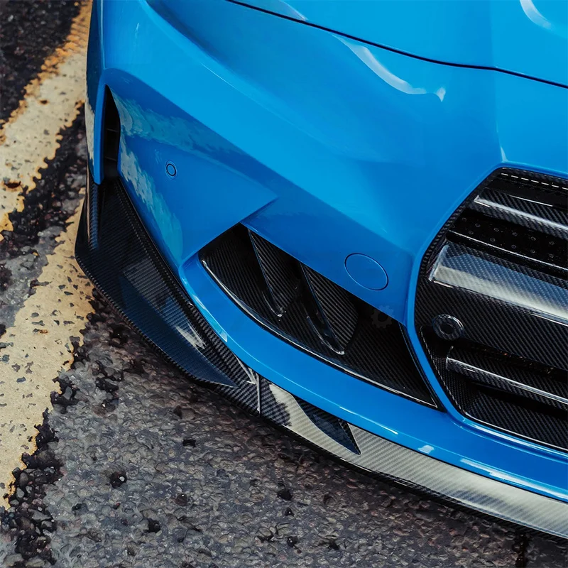 High Quality Lightweight Dry Carbon Fiber Front Bumper Lip Front Spoiler Gloss Black 2x2 3K Weave Side Skirts Rear Lip Diffuser