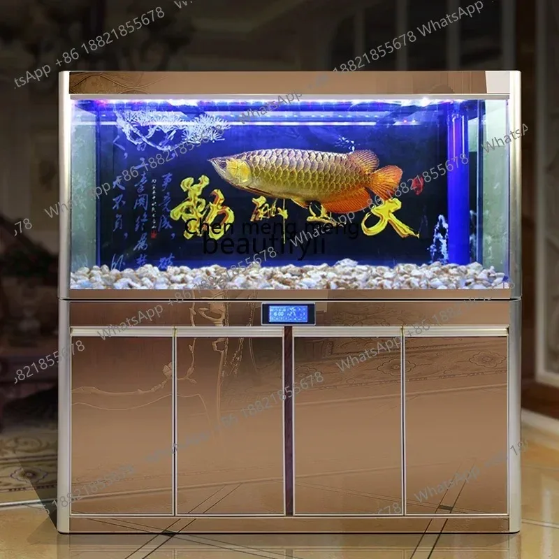 

E136 l Dragon Fish Tank Aquarium Large Living Room Screen Lazy Landscape Creative Mahogany Texture Bottom Filter
