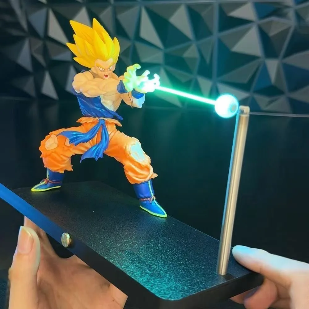 Anime Son Goku Kamehameha Nachtlicht Figuren Desktop-Touch-Control-Lampe Wiederaufladbare Nachtlampe Figuren mit Baumwolle