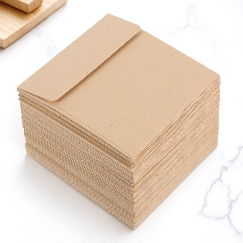 

100pcs Mail Cash Note Tiny Cards Packets Khaki Paper Packets Small File Envelopes Note Envelopes Coins Keys Storage