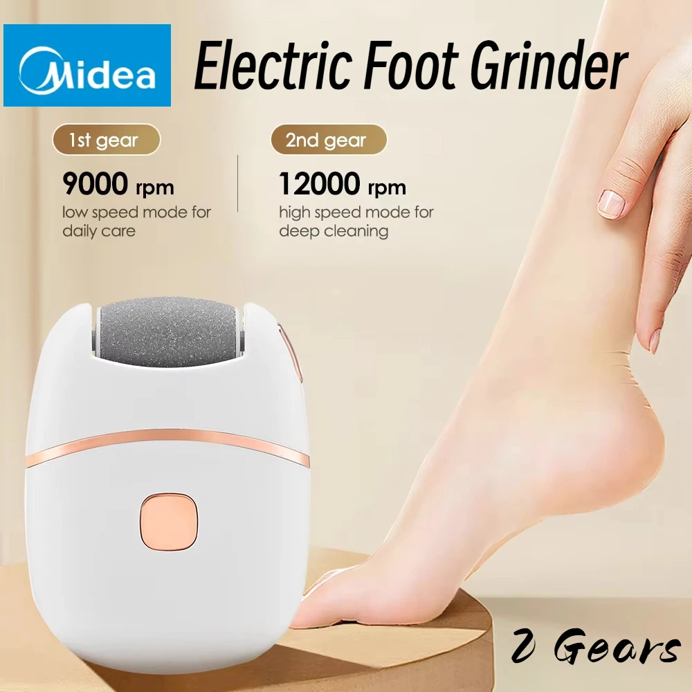 

Электрическая шлифовальная машинка для ног Midea, автоматический инструмент для педикюра, удаление омертвевшей кожи, мозолей, полировка толстой кожи, нежное отшелушивание, 2 шестерни