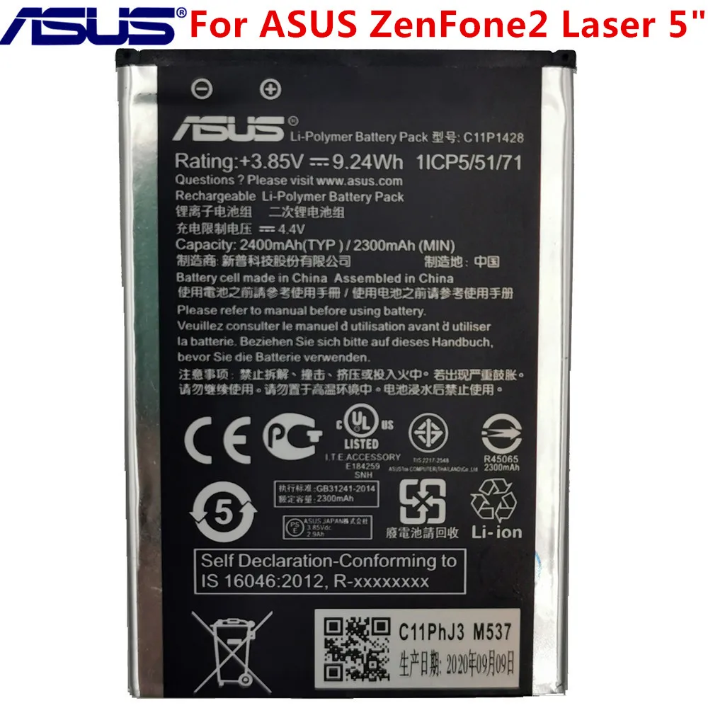 

ASUS Original Replacement Phone Battery C11P1428 2400mAh for Asus ZenFone 2 Laser ZE500KL ZE500KG Z00ED 5" Battery