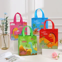 4Pcs Cartoon Dinosaur Non-woven Gift Packing Bag Jungle Dino Shopping Tote Bag for Kids Birthday Baby Shower Party Decoration