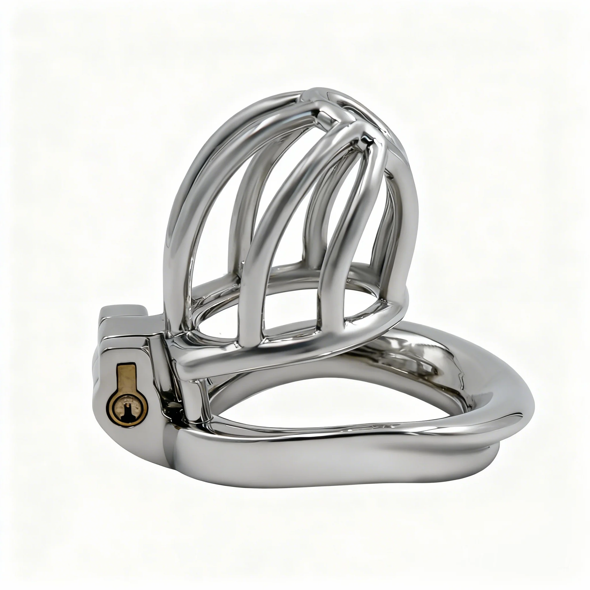 Long-term Wear Male Chastity Cage, Ergonomic Stainless Steel Penis Lock with Smooth Edge, Breathable Cock Cage for 24/7 Abstinen