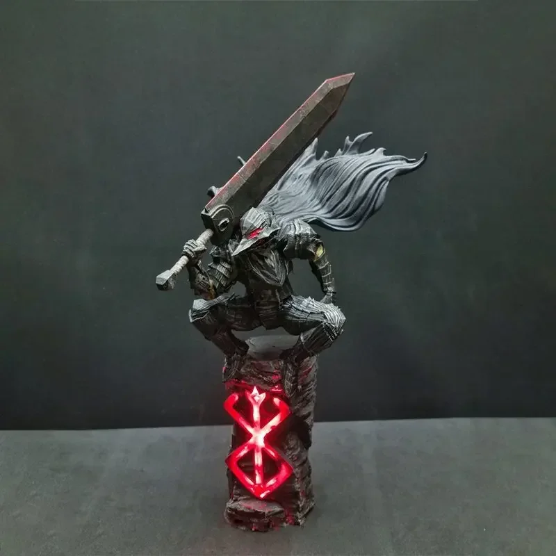 Factory custom resin crafts figurine cape warrior LED statue resin collection figurine