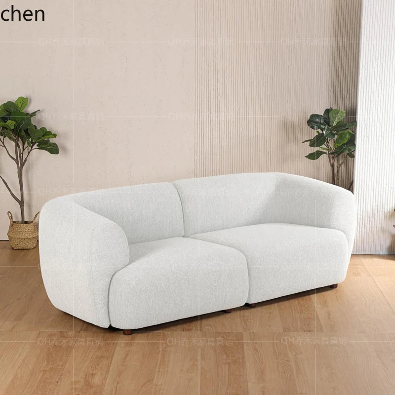 ZML fabric sofa small apartment living room apartment modern simple lamb wool three people straight row