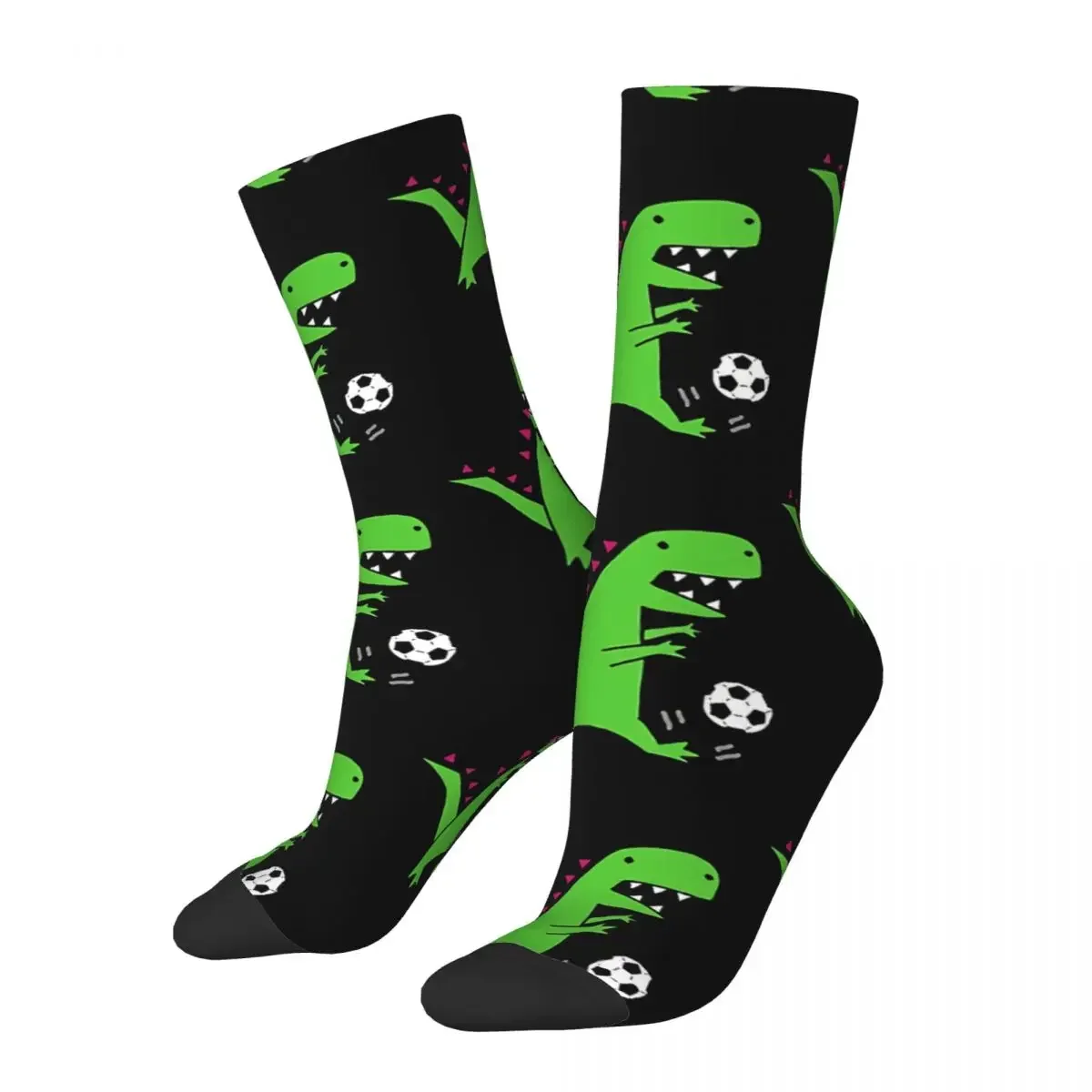 

Hip Hop Retro Playing Soccer Crazy Men's Socks Dinosaurs Unisex Harajuku Pattern Printed Novelty Happy Crew Sock Boys Gift