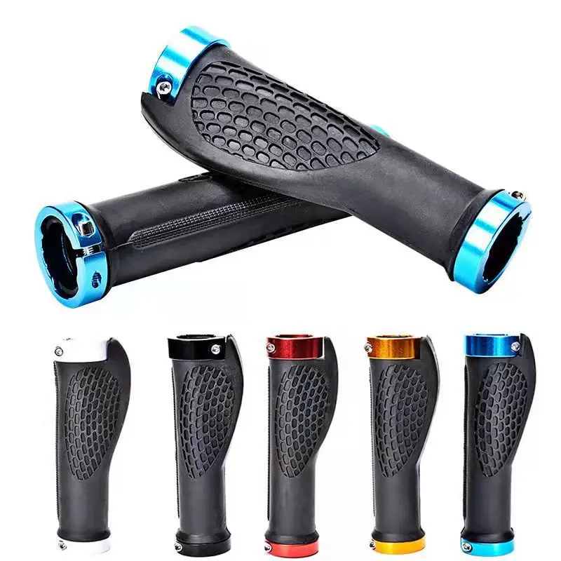 Mountain Bike Handle Cover Aluminum Alloy Bilateral Locking Handle Cover Rubber Sleeve Profile of Flying Bicycle Handle