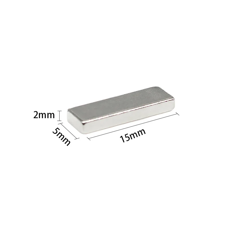 10~500PCS 15x5x2mm Block Search Magnet Strong N35 15mm x 5mm x 2mm Quadrate Permanent Neodymium Magnet Sheet 15*5*2 mm