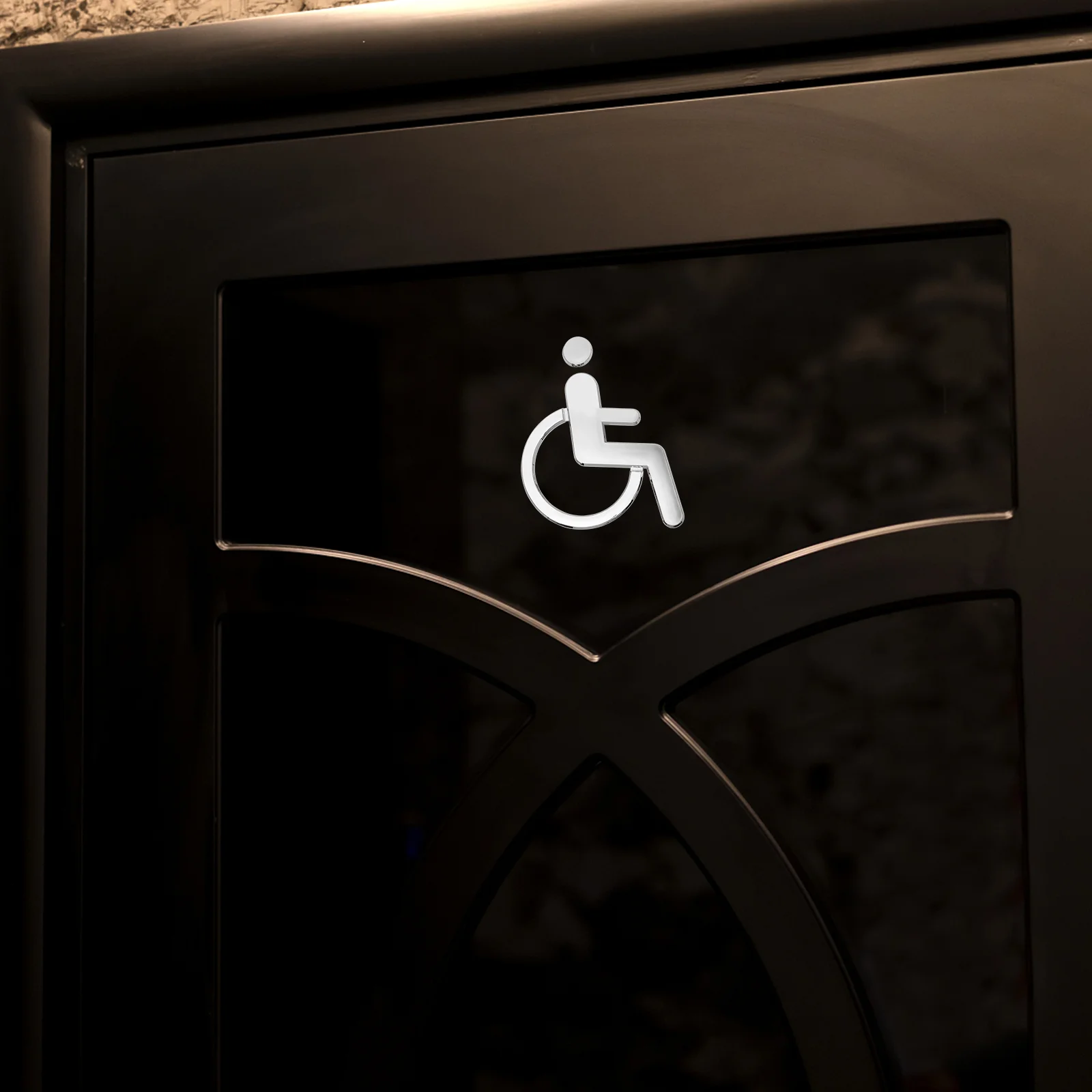 Wheelchair Disabled Restroom Sign ABS Marker Plate for Toilet Wall Sticker Easy Install Traffic Safety Sign