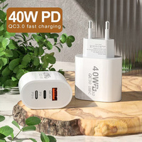 40W PD USB Type C Fast Charger Quick Charge EU US Plug PD USB C Type C Fast USB QC 3.0 Charger for iPhone 15 14 Xiaomi Samsung