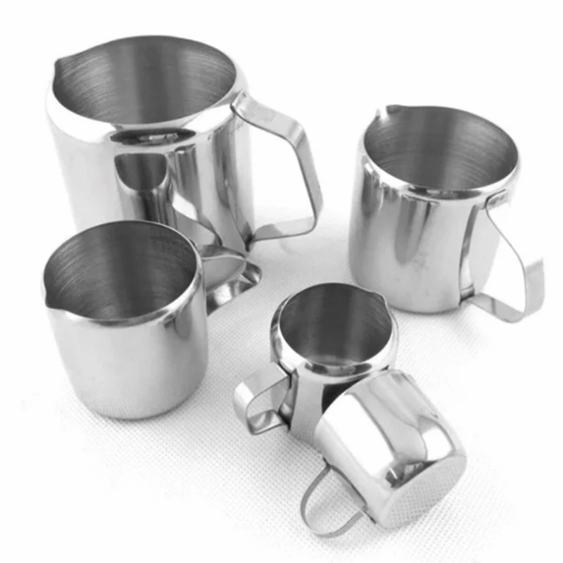 30/60/90/150/300ml Stainless Steel Milk Frosting Pot Italian Concentrated Sugar Steam Process Latte Cappuccino Milk Cup Foam Pot