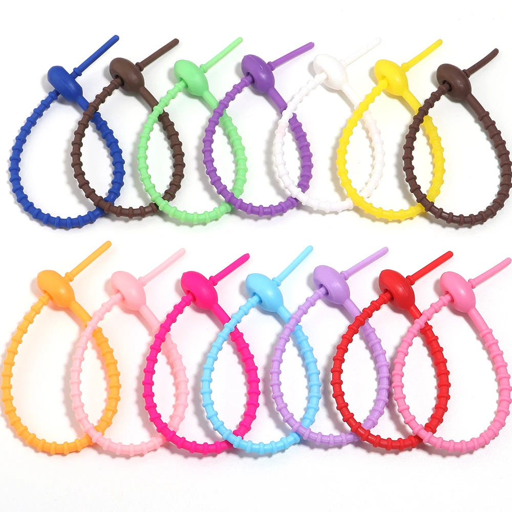 10pcs/pack 21cm Multi-Functional Silicone Cable Tie Wire Rope Organizer For DIY Bag Hand Tag Lanyard Keychain Accessories
