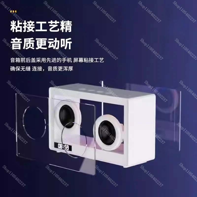New M9 Dual Speaker Bluetooth Speaker Clock Display Creative Ornament with Colorful Lights Small Speaker Home Atmosphere Light