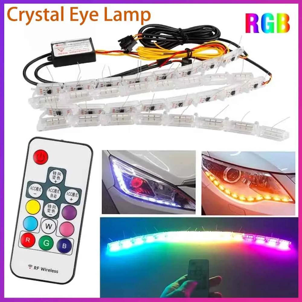 

2 шт. светодиодные гибкие полосы света дневные ходовые огни динамический плавный указатель поворота ангельский глаз фара DRL 1 авто аксессуар