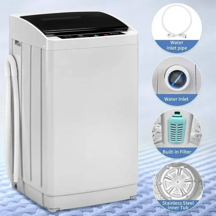 

Apartment Full Auto Washing Machine 17.8lbs Portable Electric Clothing Washer