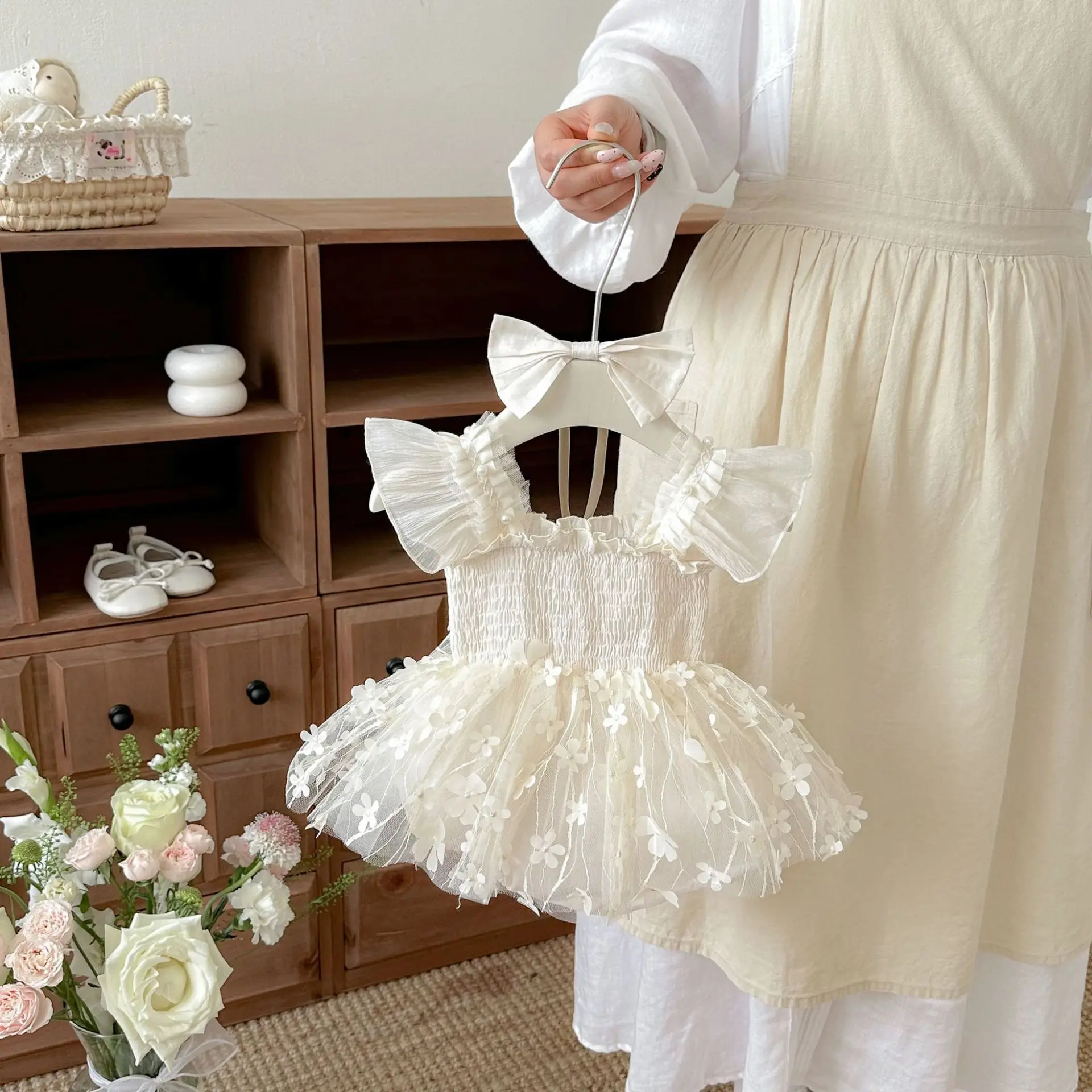 New Infant Girls Floral Romper Dress,  Newborn Princess Kids Cute Party Birthday Dress  0-2 T