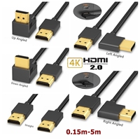 90/270 Degree Angle HDMI Cable 4K/60Hz HDMI-Compatible 2.0 Cable Video Audio HDMI Cable 0.15M 1M 3M 5M For RTX 3080 PS4 Xbox