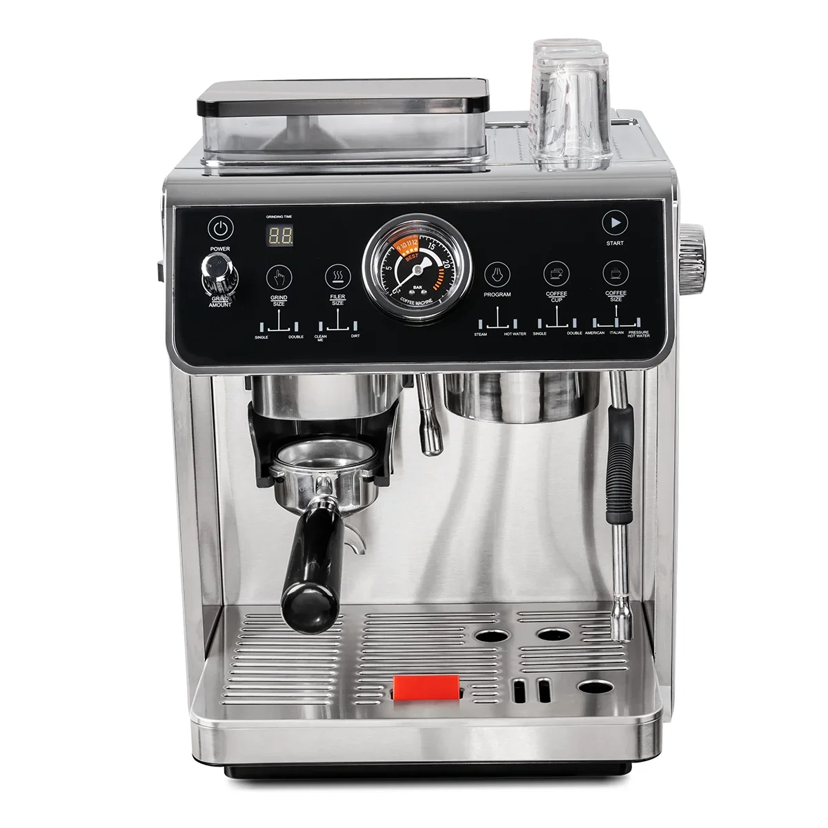 

Commercial Household Coffee Machine Double boiler Multi-function Coffee Maker Semi-automatic Espresso Machines With Grinder