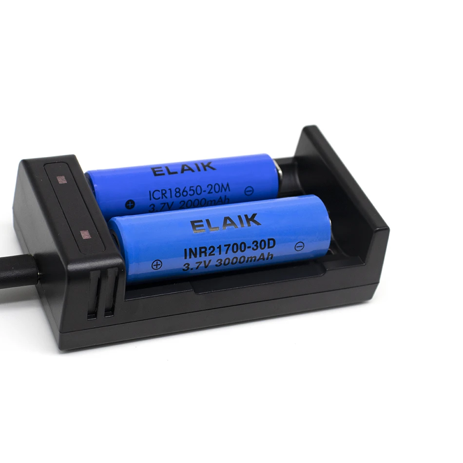 ELAIK ICR18650-15M 3.7V 1500mAh baterai Lithium Digital isi ulang cocok untuk senter kecil, dengan pengisi daya