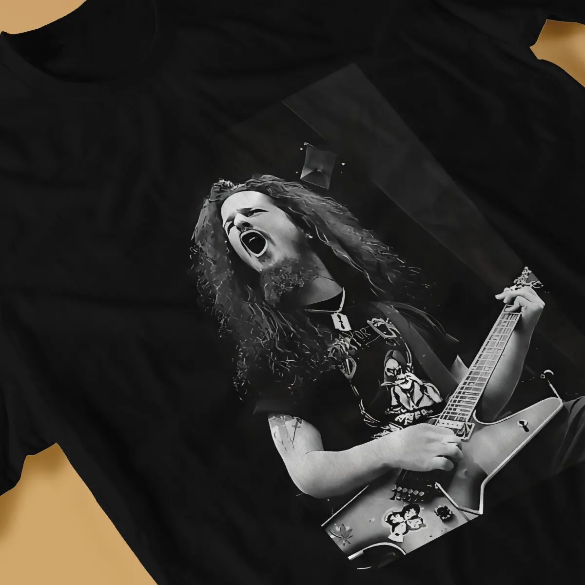 Vintage Singer Guitar Legend Casual Pure Cotton Tees Short Sleeve Dimebag Darrell T Shirts Crewneck Clothes Birthday Present