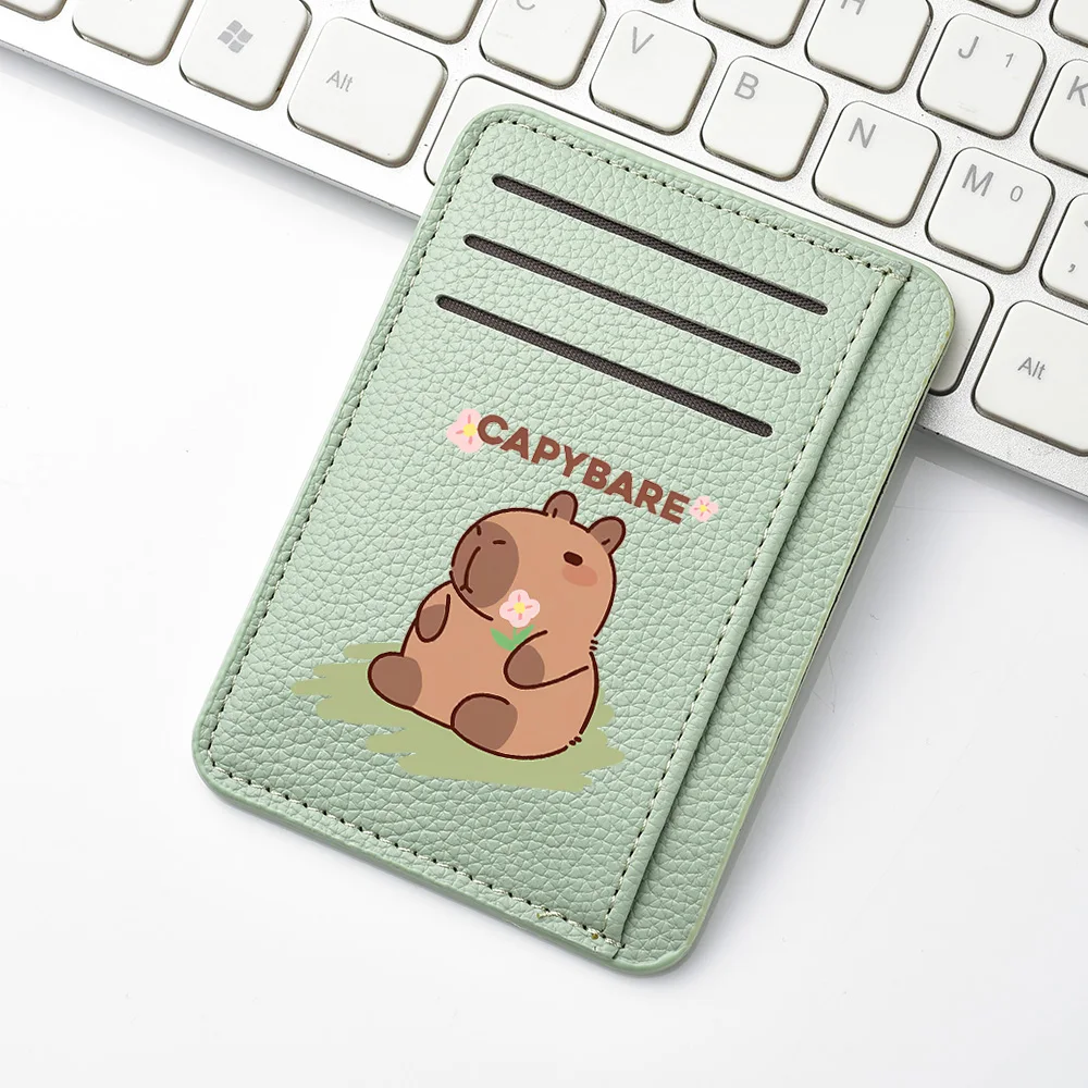 Mini billetera delgada y bonita de cuero PU, regalo de cumpleaños para mujer, tarjetero bancario, billetera compacta elegante para mujer