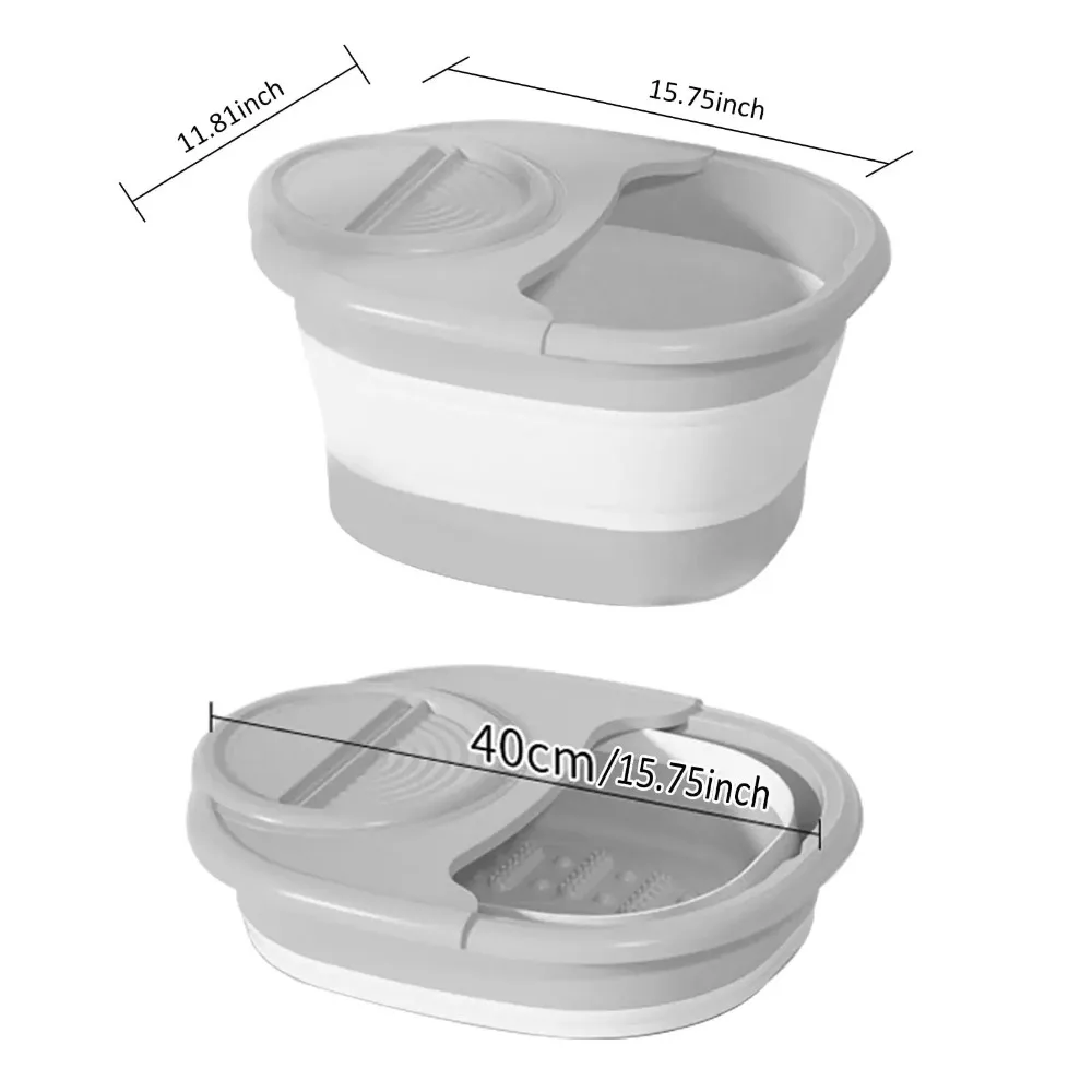 Cubo de baño de pies portátil para el hogar, lavabo plegable para masaje de pies y pedicura, novedad