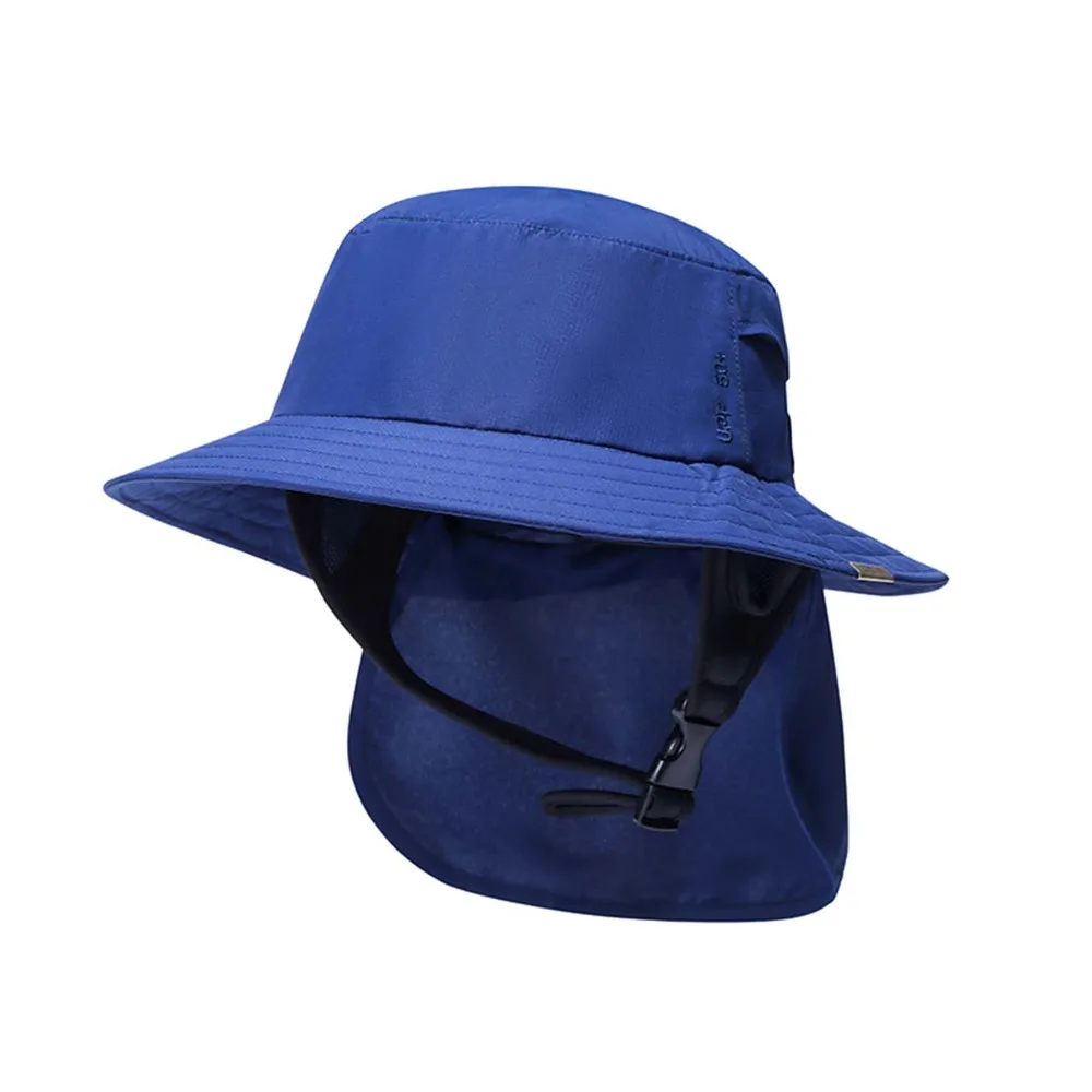 

With Chin Strap Surfing Backet Hat Wide-brimmed Windproof Ladies Sun Hat Quick-drying UPF50+ Fisherman Cap Water Sport