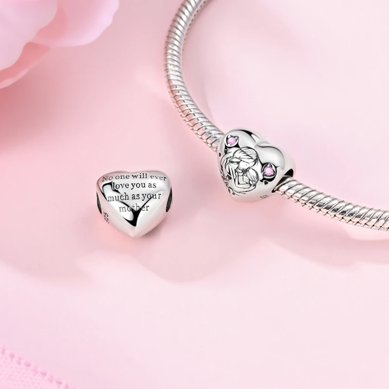 100% 925 Silver Emotional Expression Wishes Heart-Shaped Design Sweet Charms Beads 3mm DIY Fine Jewelry Making
