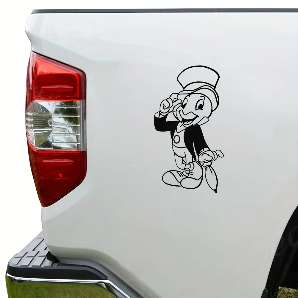 Jiminy-pegatina de vinilo de Pinocho para ventana de coche, decoración de puerta, calcomanía para portátil, grillo de la suerte
