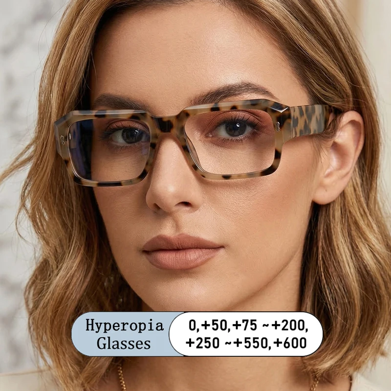 

Women Square Classic Nail Decoration Frame Prescription Reading Glasses Optical Presbyopia Anti Blue Light Astigmatism Eyewear