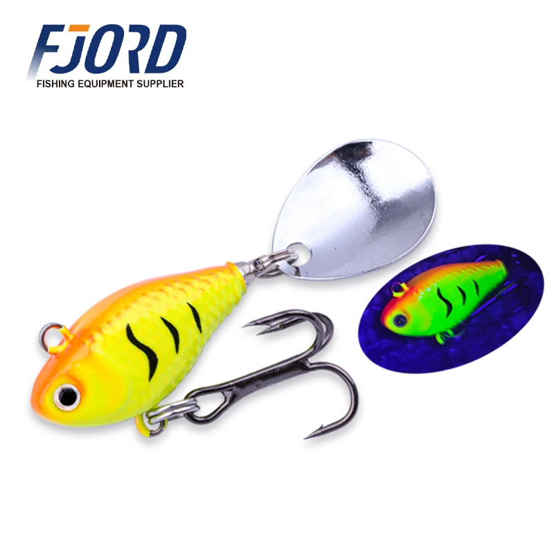 FJORD Spinner 10,5 g 14 g 21 g Angelköder, rotierender Paillettenschwanz, UV-Effekt, Oberfläche, Vib, Jig-Köder, Süßwasser-Salzwasser-Angelartikel