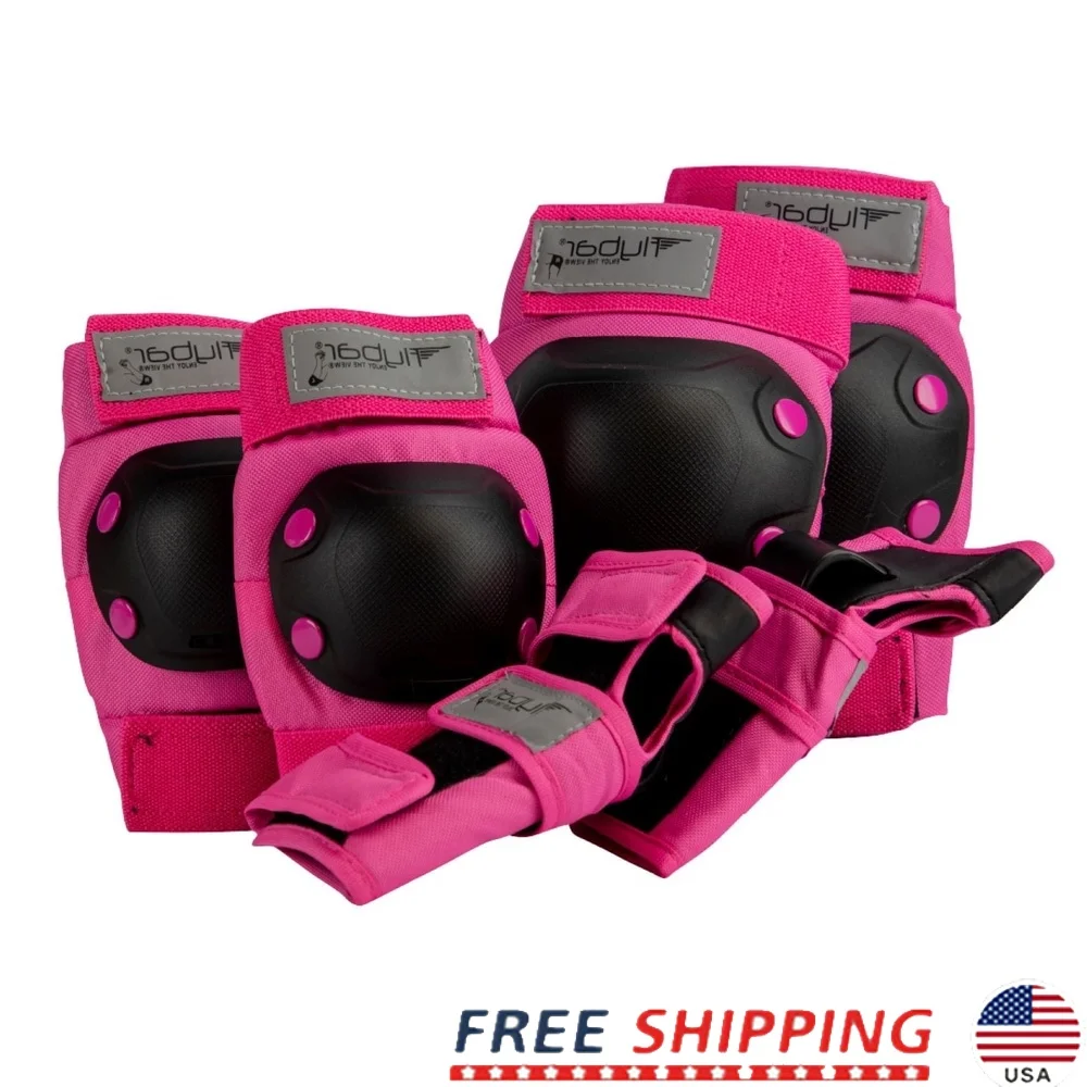 

Sports Protection Pad Set Knee Elbow Wrist Guards Multi-Sport Safety Gear Unisex Adults Kids Ages 4 Durable Adjustable Impact