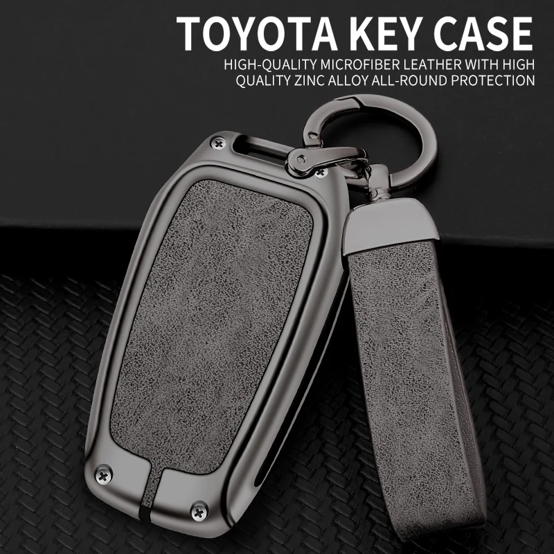 Car Metal Key Case Cover Shell Fob For Toyota Corolla SE 2023 Camry 50 55 TLC200 Yaris Land Cruiser Prado150 RAV4 Venza SIENNA