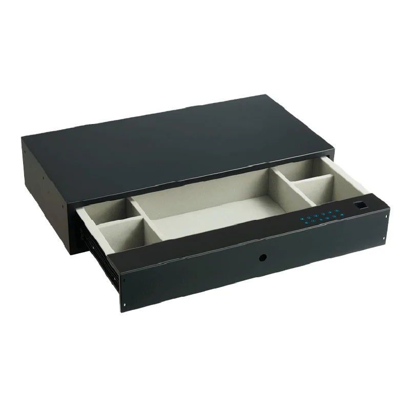 

High-endevent Leather Flannel Jewelry Box Fingerprint Unlock Wardrobe Drawers Safe For Storage Jewellery