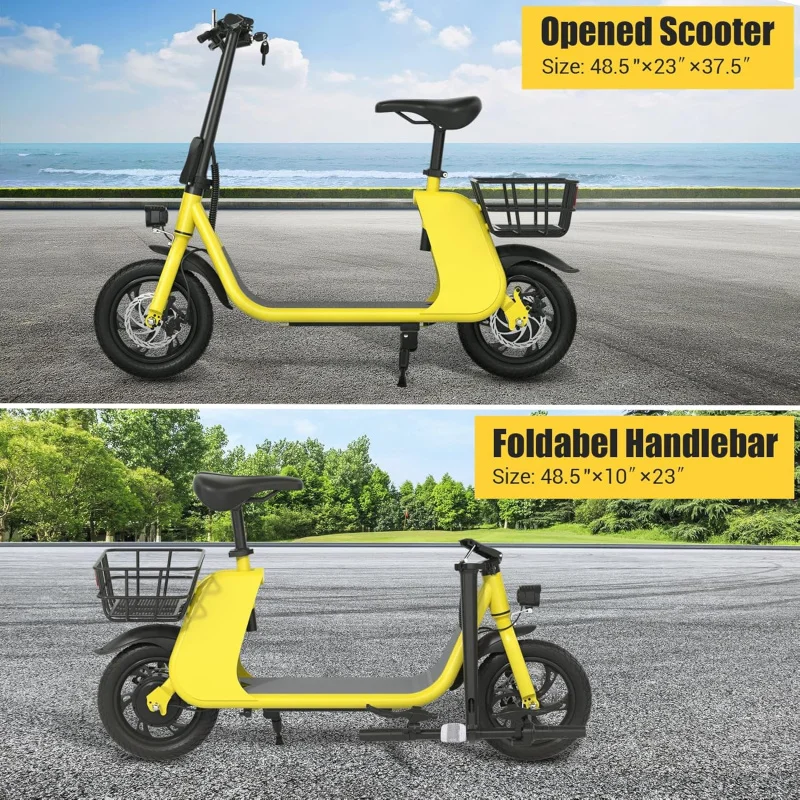 , Motore di picco E- 672W, Scooter elettrico 36V 8Ah per adulti con velocità del sedile fino al 18.5