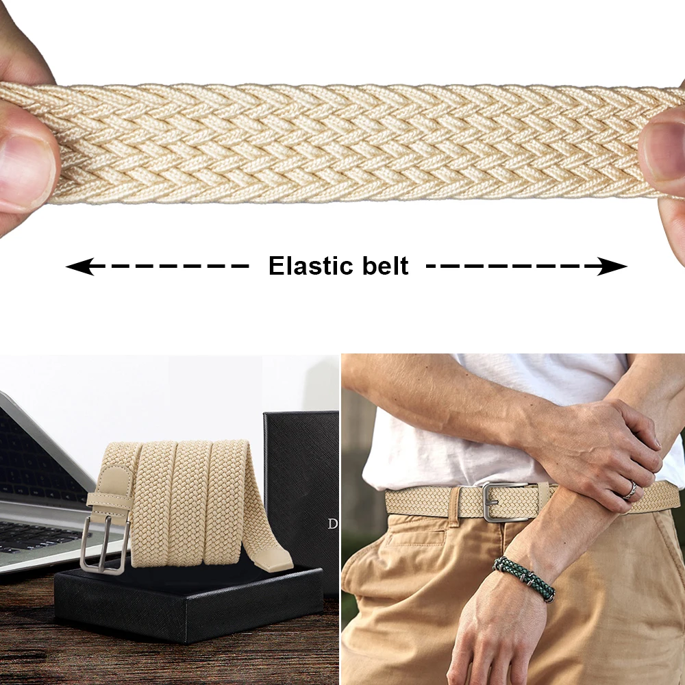 115 cm elastischer Herrengürtel, Unisex, lässiger gewebter Gürtel für Outdoor-Klettern, Training, Arbeit, Damengürtel, gepaart mit Jeansgürtel – Detail 8