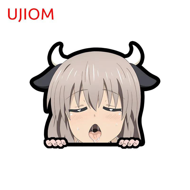 UJIOM Peeking Tsuki Uzaki Uzaki Hana Wall Sticker Waterproof Lovely Computer Case Decal Unique Creative Personality Decoration
