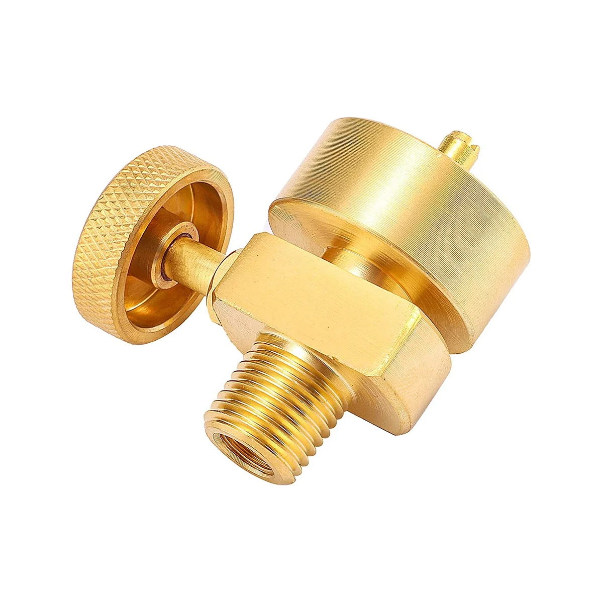 النحاس البروبان الغاز التخلص اسطوانة ، زجاجة محول صمام ، 1lb ، 1 "NPT ، M8X1 أنثى الموضوع ، النار حفرة موقد ، شواء ، 1/4"