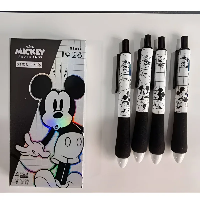

Нейтральная ручка Disney с Микки Маусом, мультяшная ST, студенческая ручка с чистилью, черная, красная, нейтральная ручка, обучающие канцелярские принадлежности