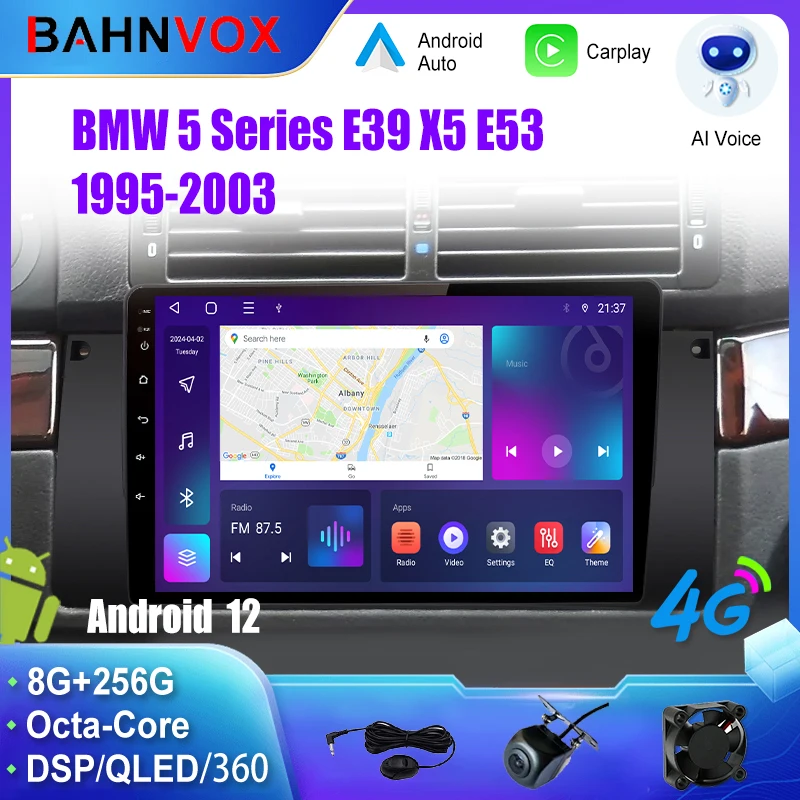

9'' Android 12.0 Car Radio for BMW 5 Series E39 X5 E53 1995-2003 GPS Navigation Multimedia Player Carplay Stereo Head Unit