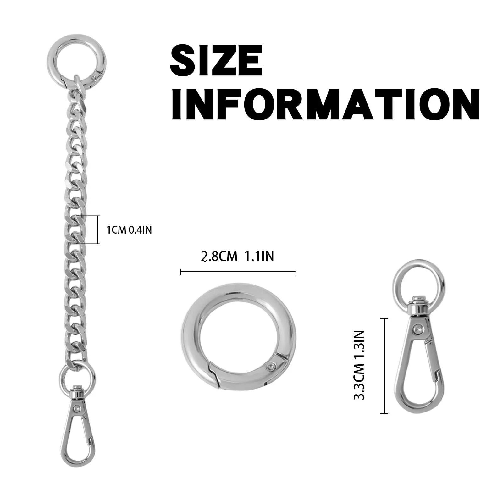 HOLIN Light Gold Metal Bag Replacement Handbag Chain Purse Strap Extender Bag Chain with Spring Buckle for Handbags Shoulder Bag